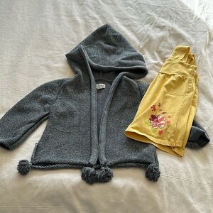 3 size Hatley sweater and halter top yellow